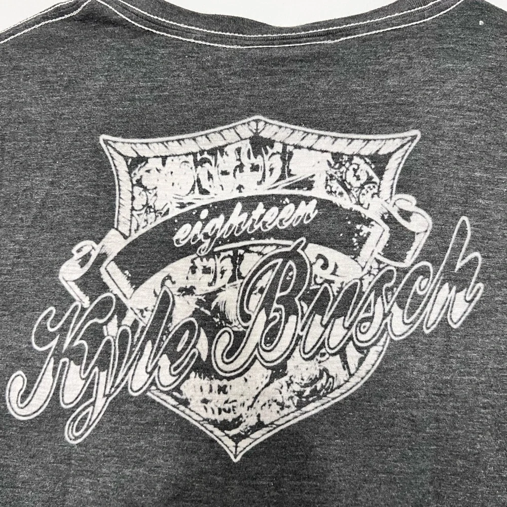 Authentic NASCAR Kyle Busch Gray Graphic T-Shirt - Picture 3 of 9